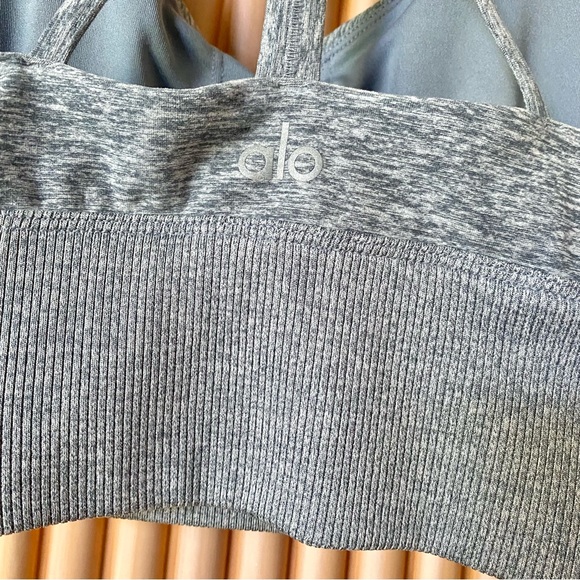 Alo Yoga Alosoft Lavish Bra Blue Haze Heather - Picture 5 of 8
